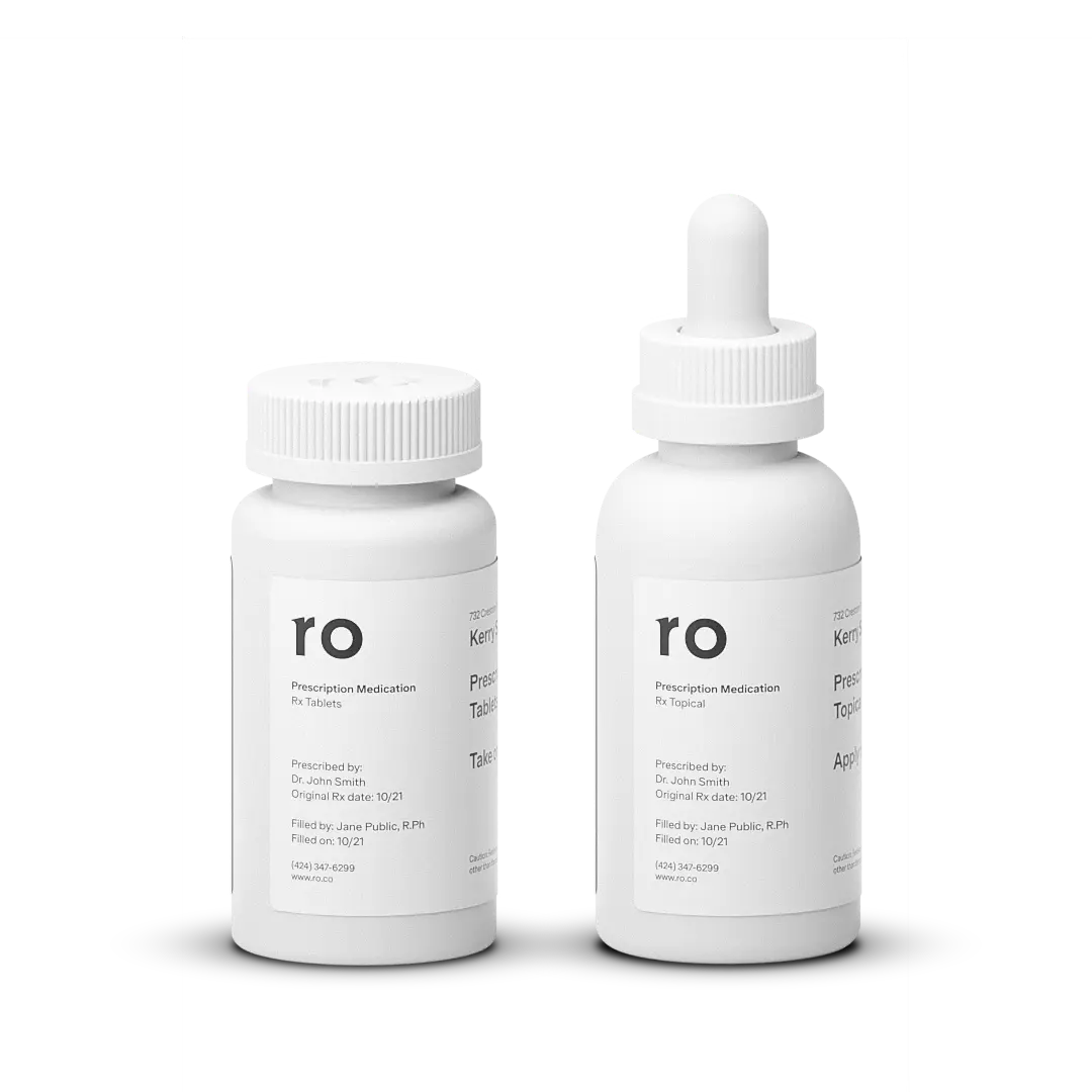 Two white dropper bottles